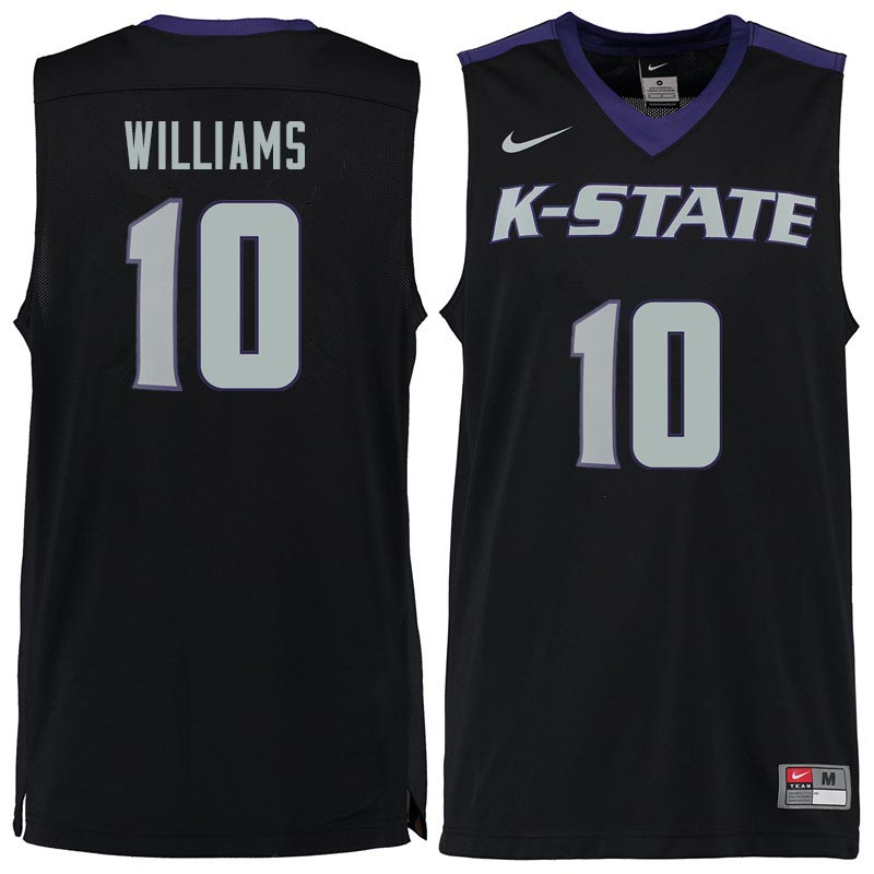 Men #10 Chuckie Williams Kansas State Wildcats College Basketball Jerseys Sale-Black - Click Image to Close